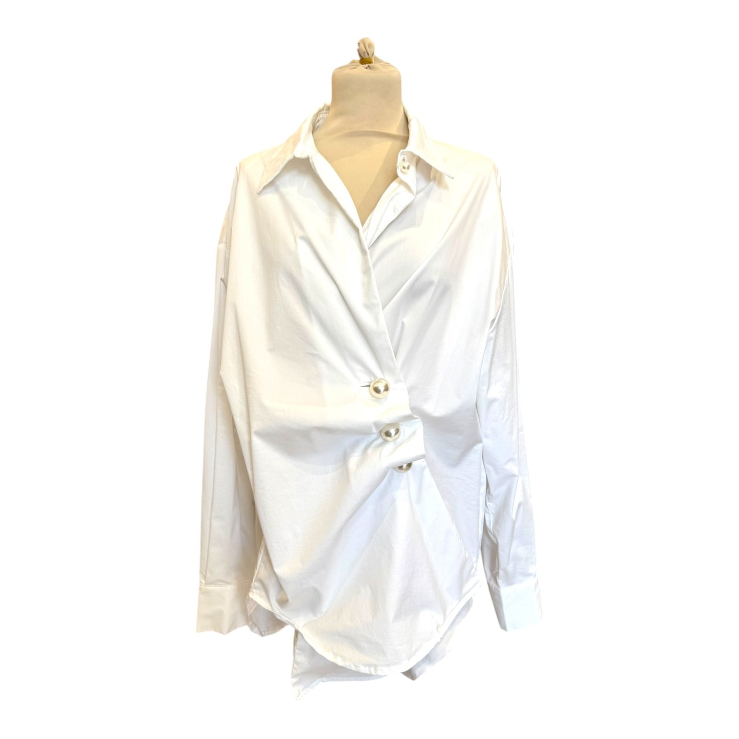 Uchuu White Pearl Button Shirt - 14