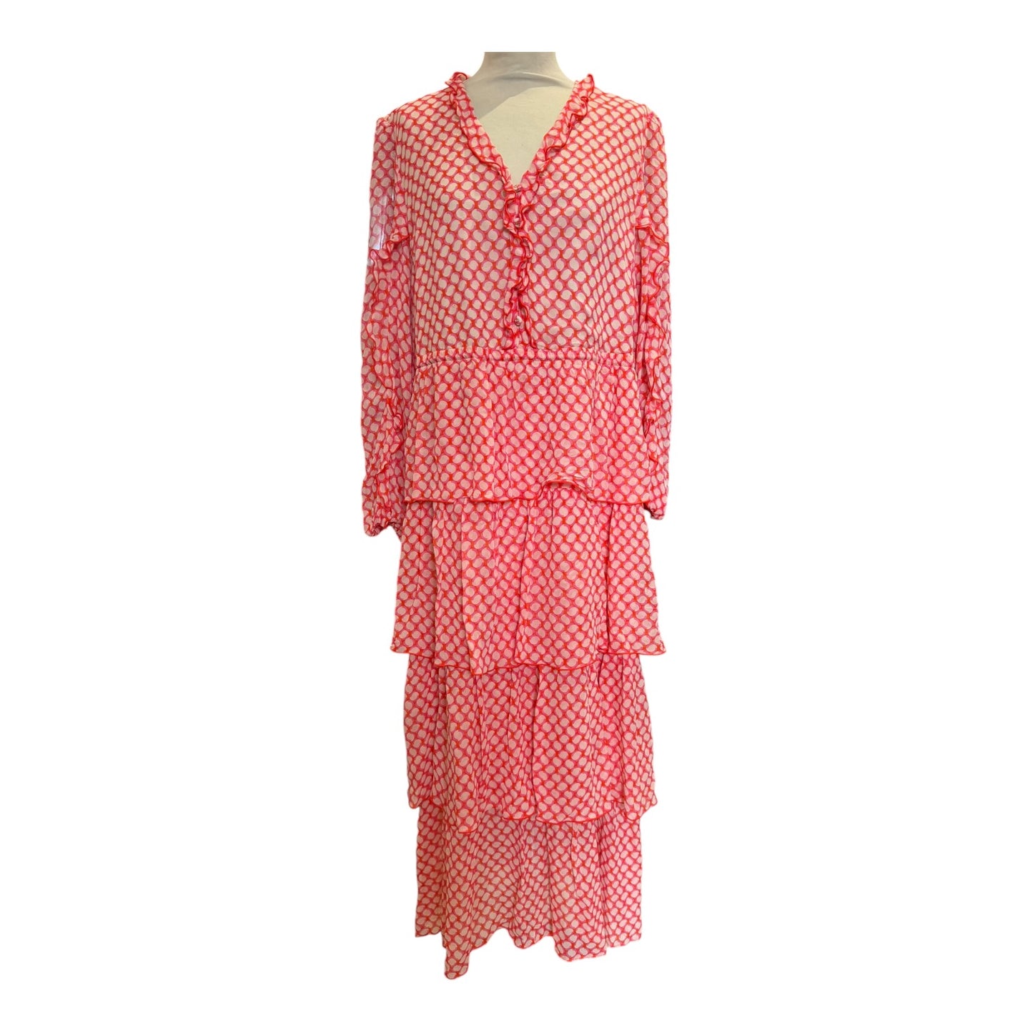 Marc Cain Orange Layered Dress - 14/16