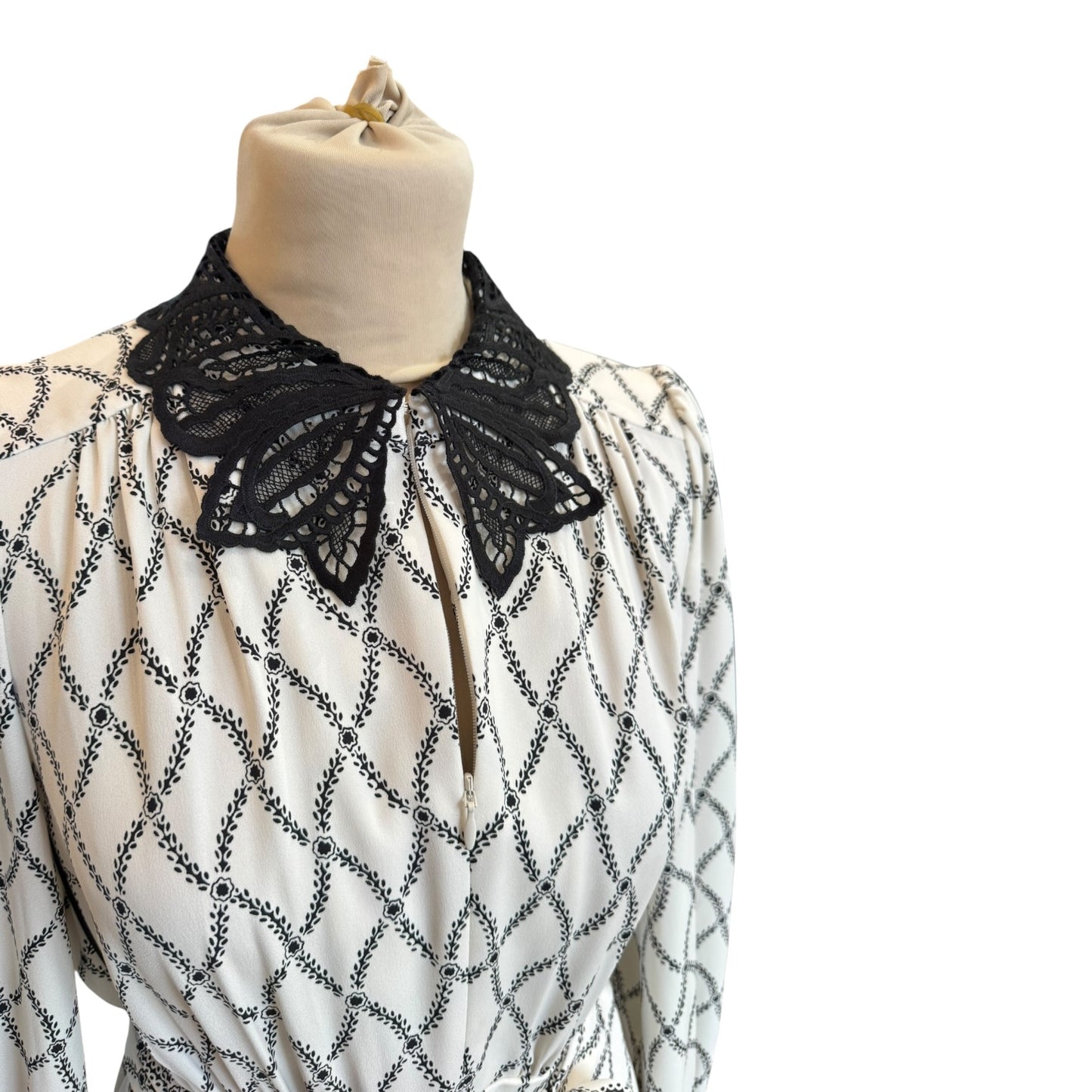 Me + Em Trellis Floral Print Midi Dress - 10 - NEW