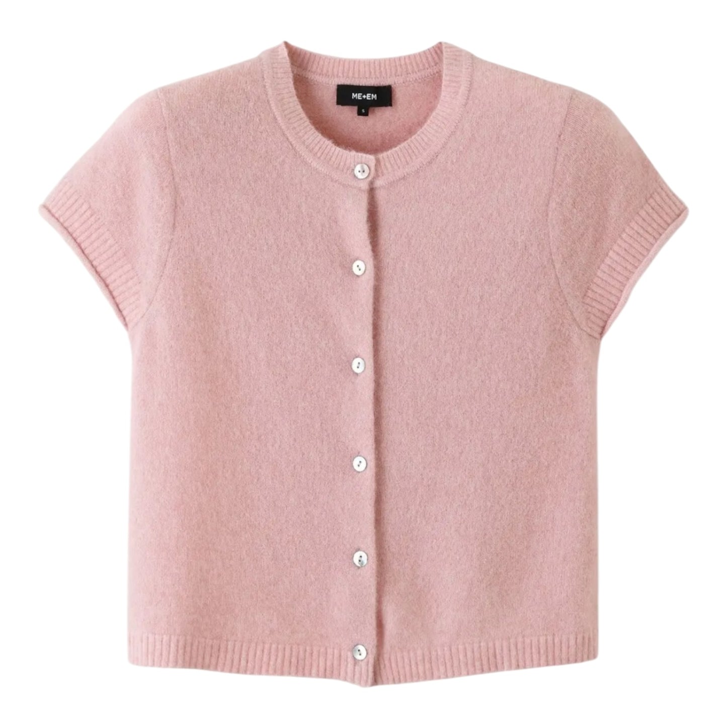 Me + Em Smoke Pink Button Through Knit Baby Tee - 10/12