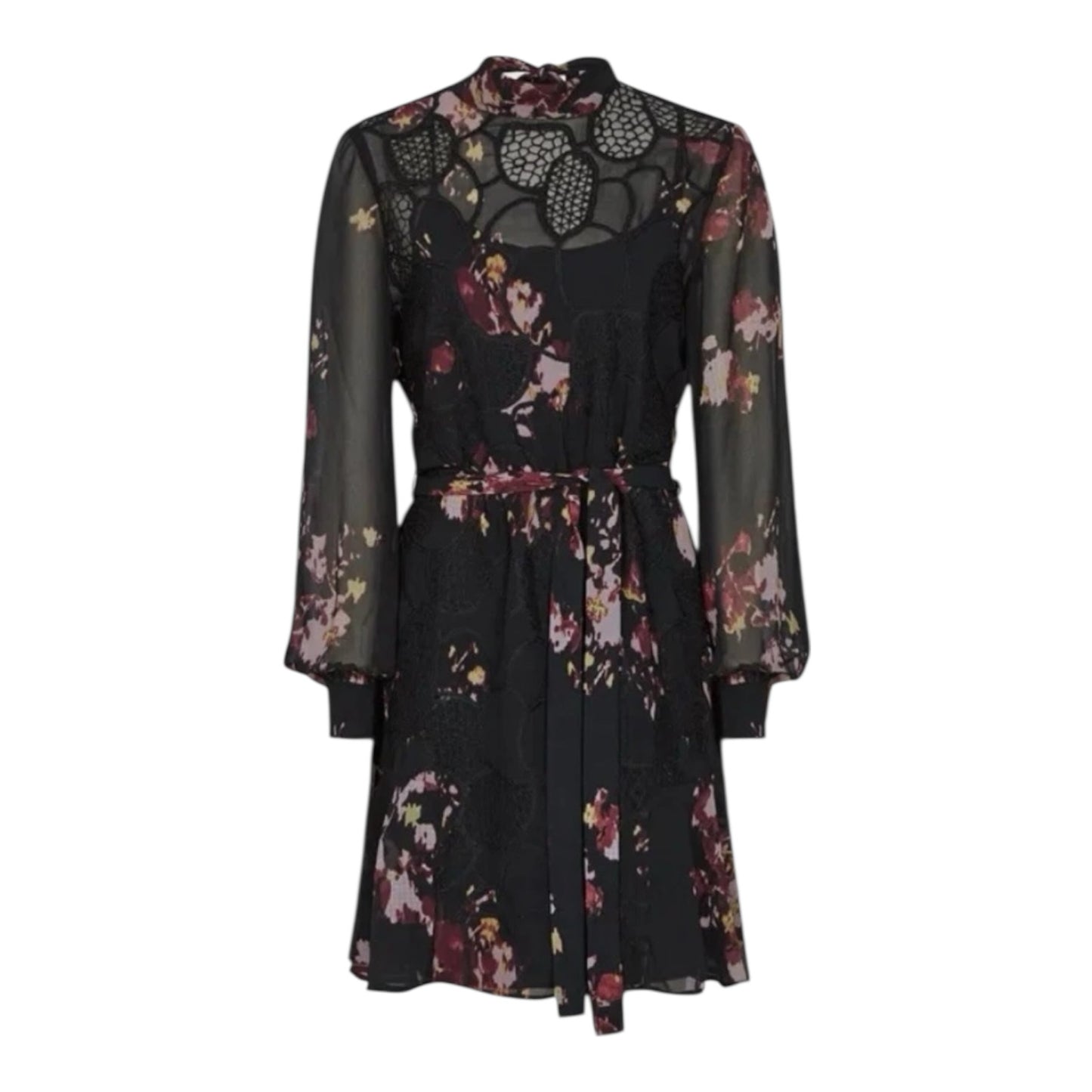 Reiss Rakel Black Mini Dress - 14