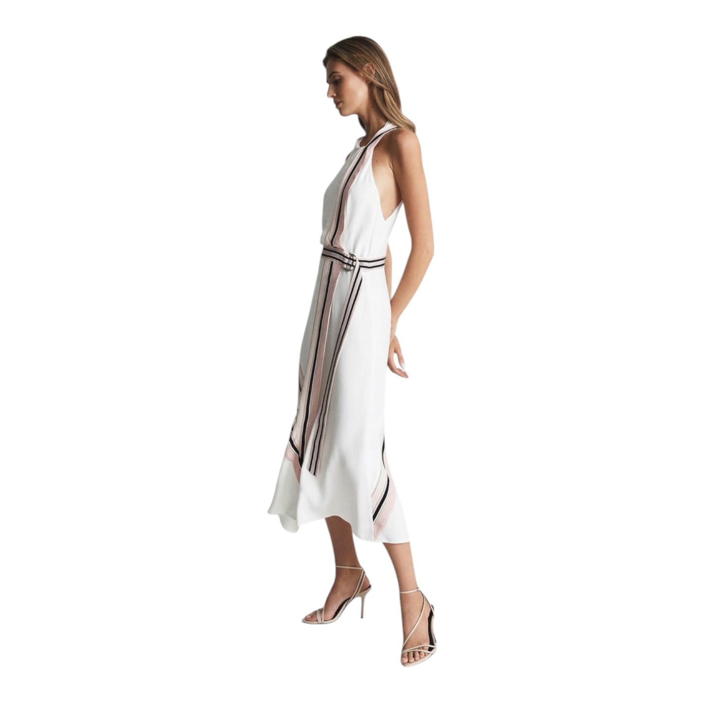 Reiss Iris Striped Halter Midi Dress - 4/6