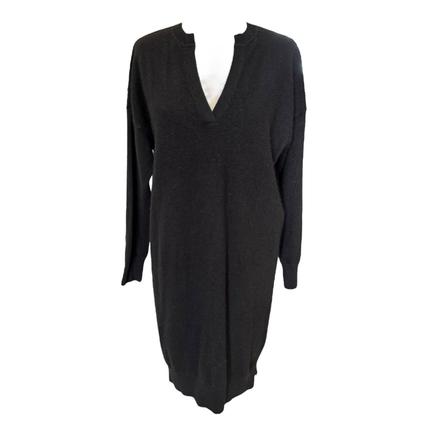 Estheme Studio Black Cashmere V Neck Jumper Dress - 12