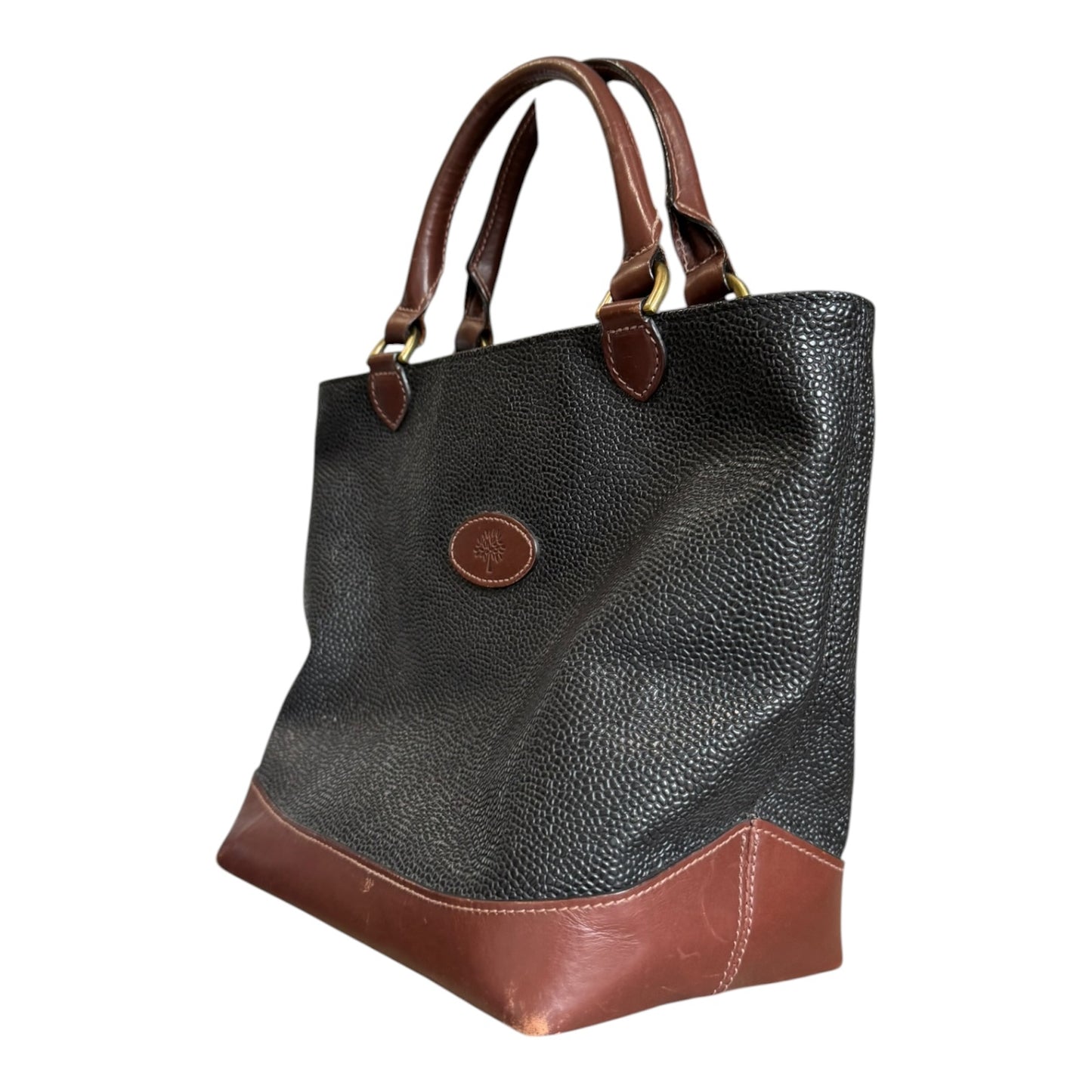 Mulberry Scotch Grain Black and Brown Hellier Bag