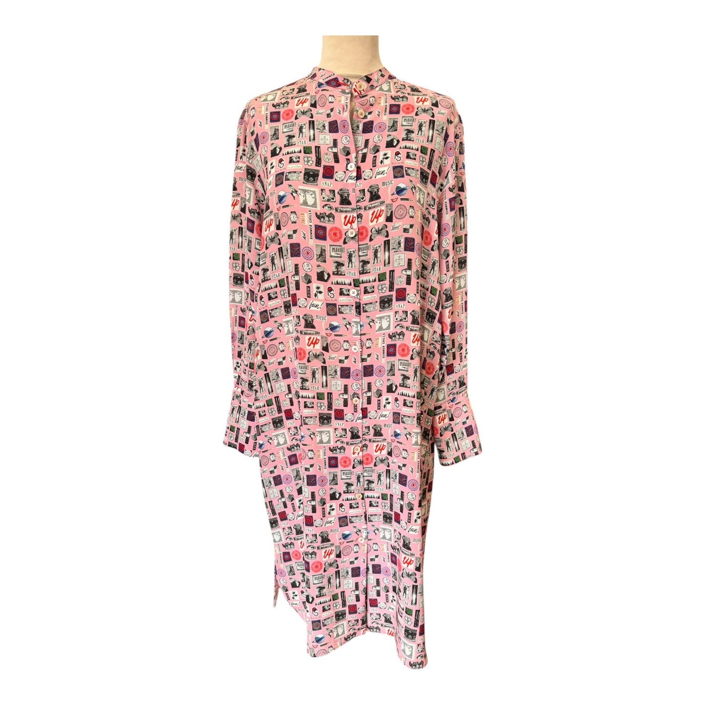 Paul Smith Silk Postcard Shirt Dress - 8/10 - NEW