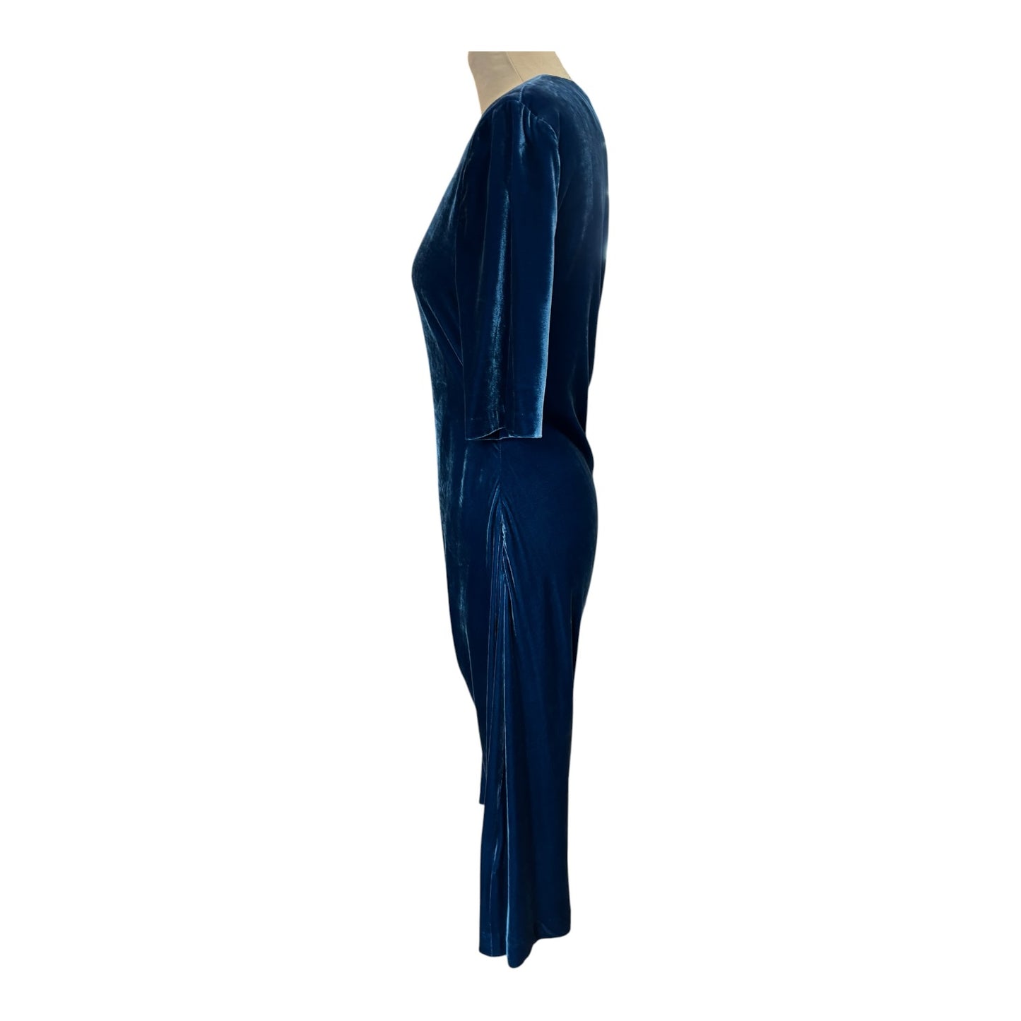 LK Bennett Teal Velvet Dress - 12/14