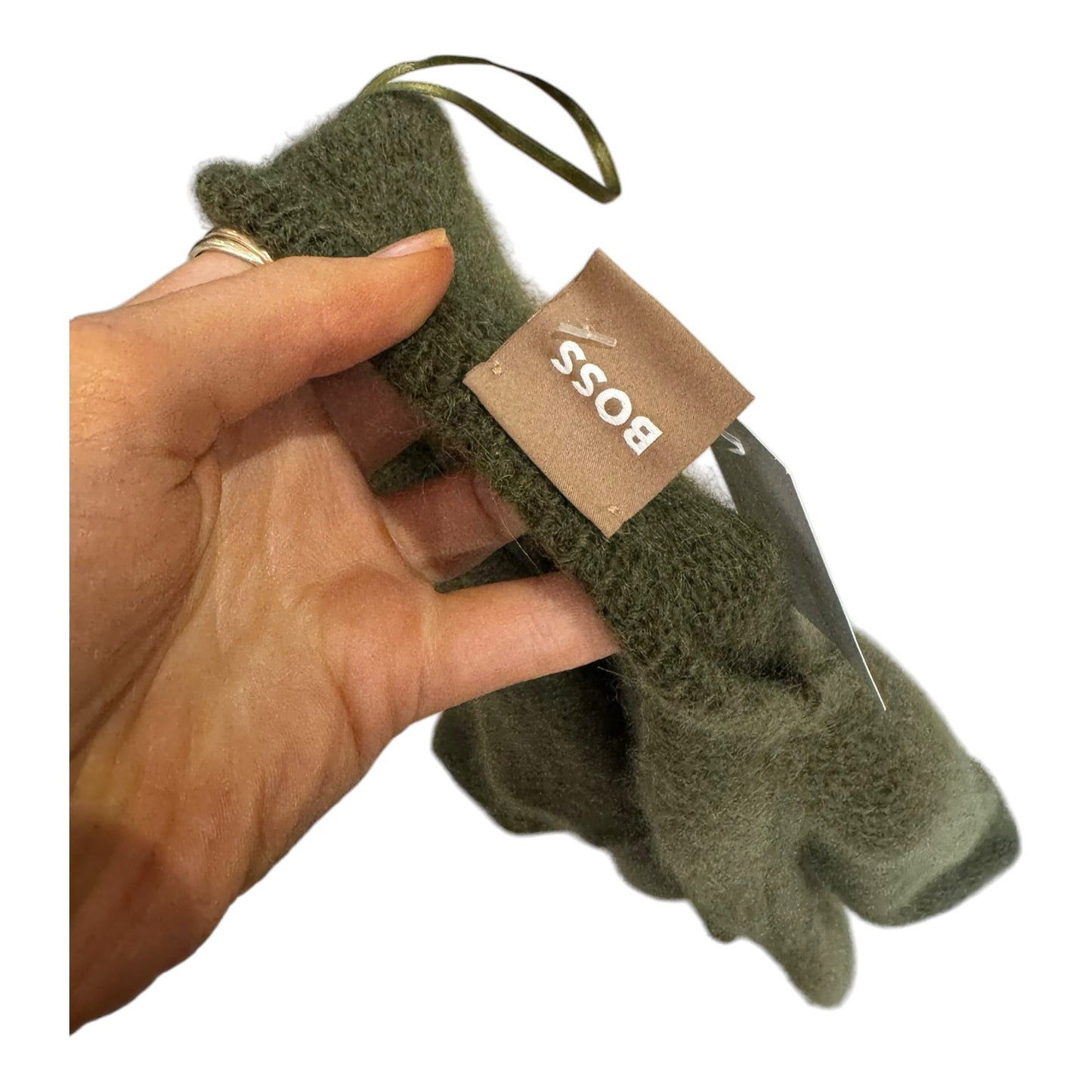 Boss Khaki Green V Neck Jumper - 12