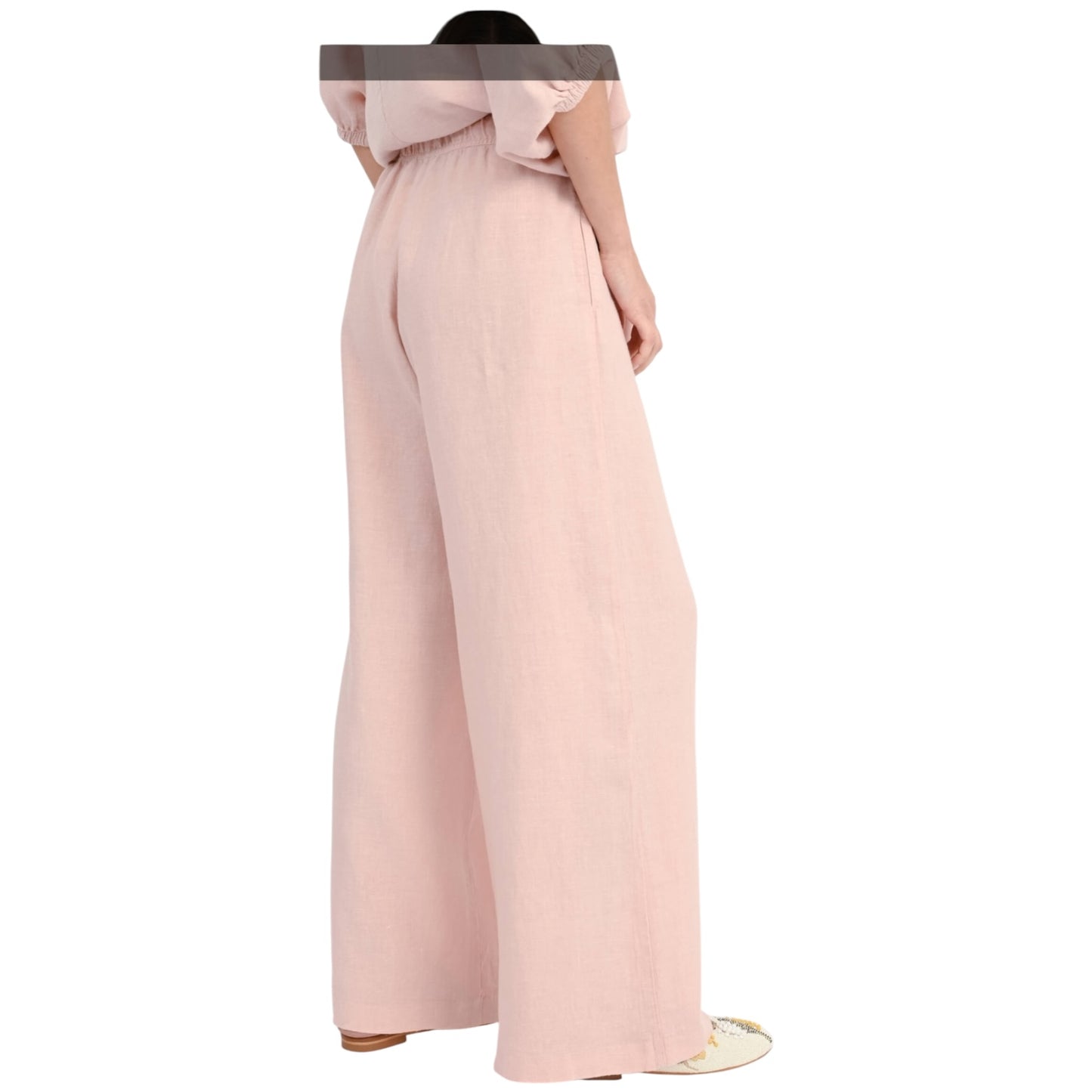 Sosue Blush Pink Linen Josy Pant Trousers - 10