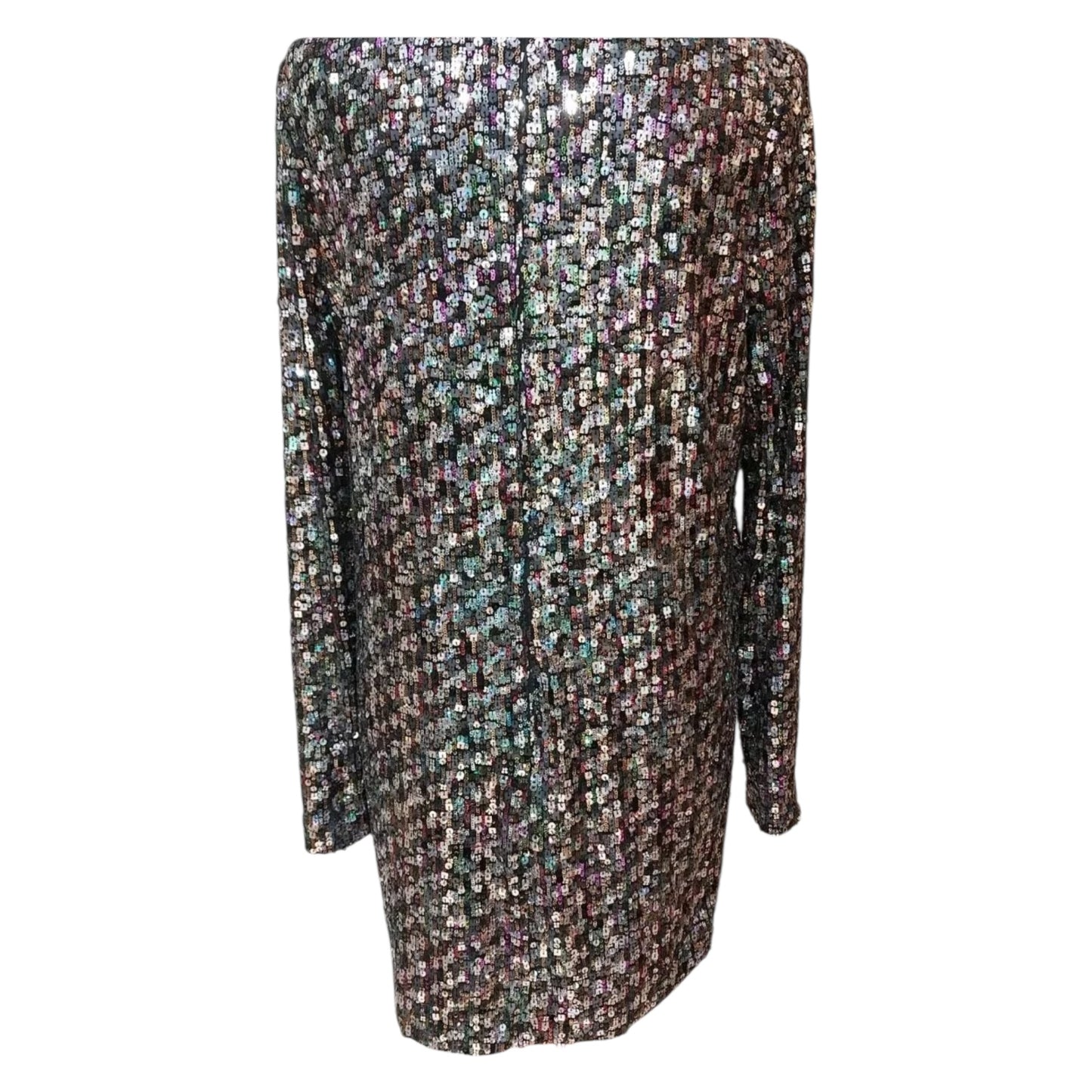 Me + Em Black Sequin Mini Long Sleeve Dress - 10