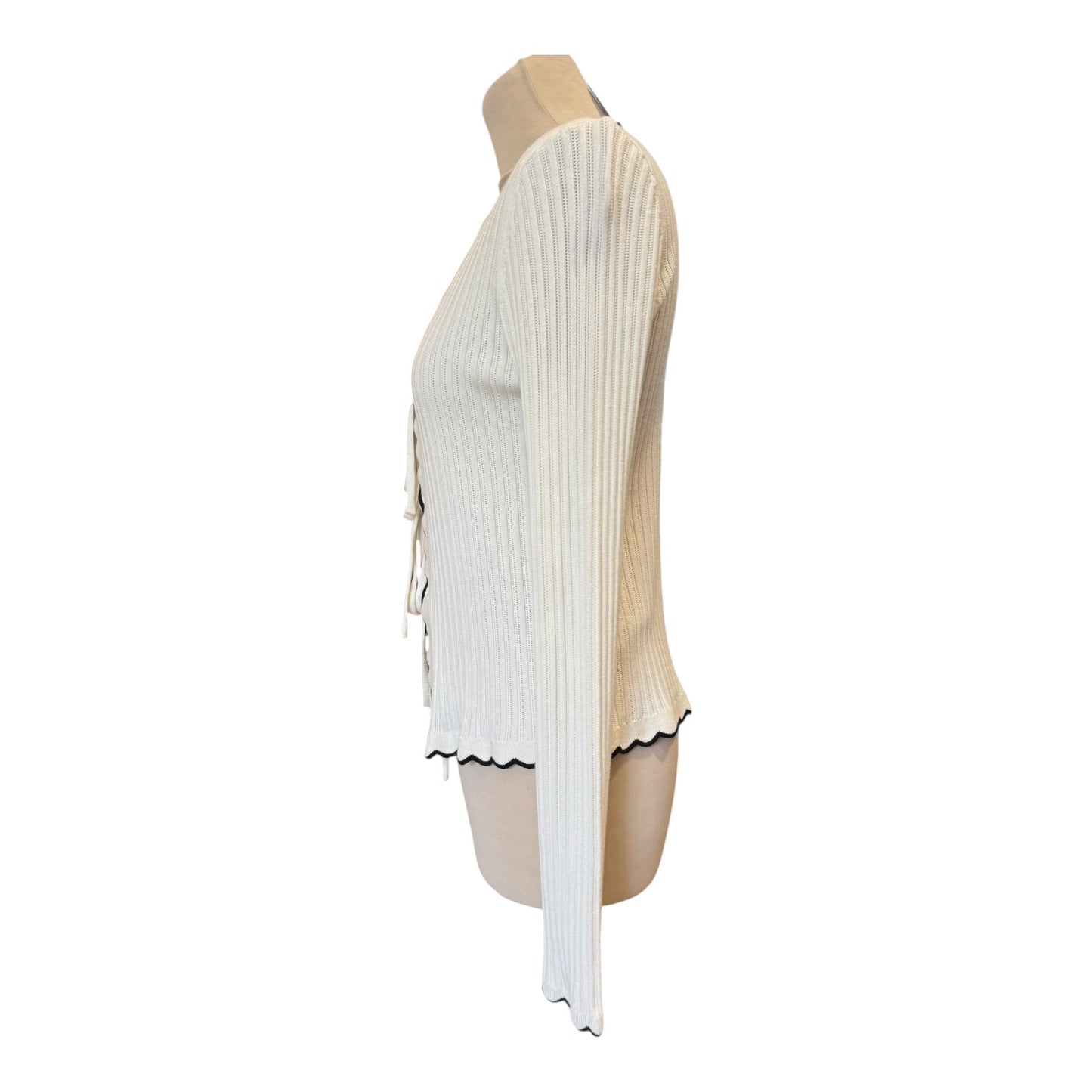 Anthropologie Cream and Black Cardigan - 8/10