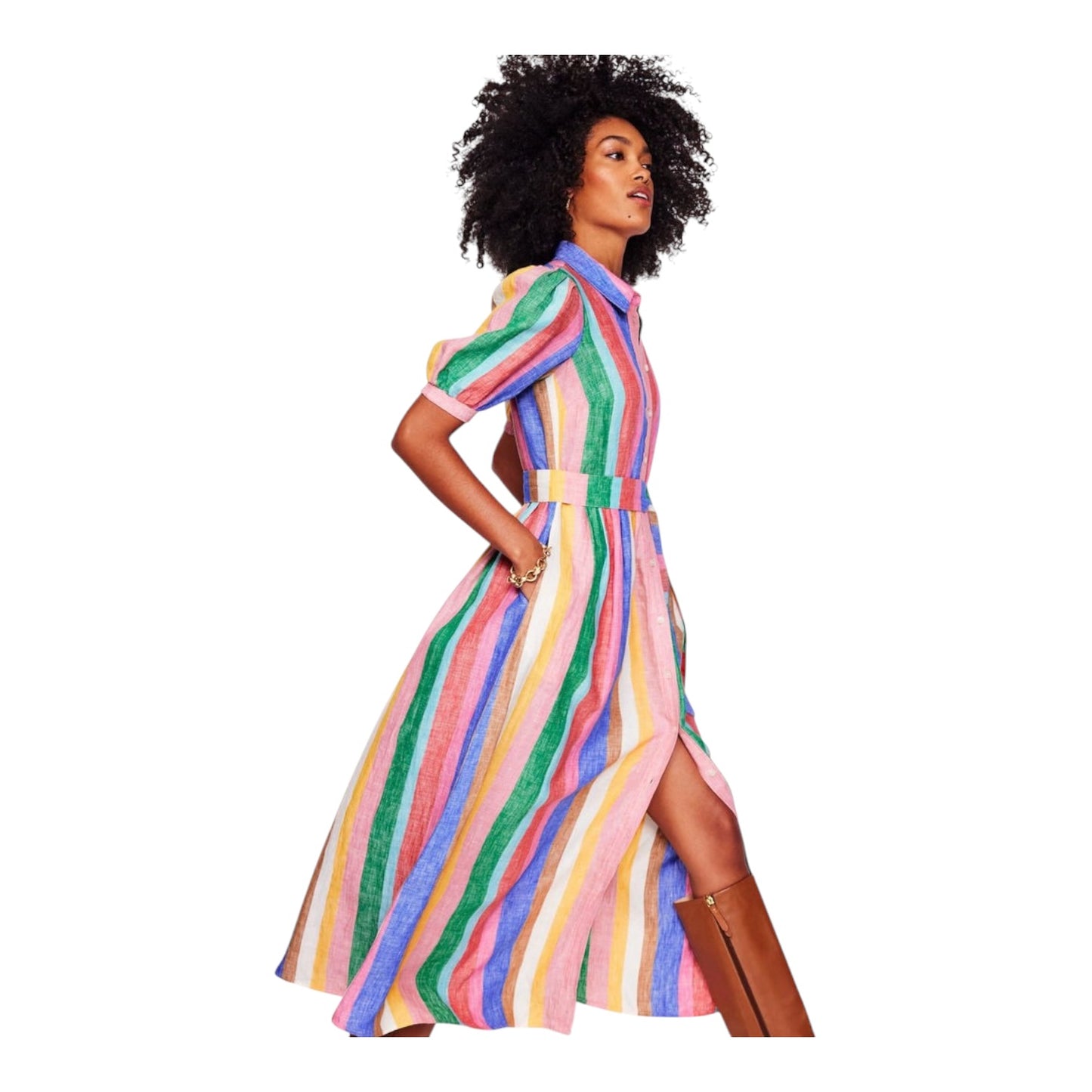 Boden Alexa Linen Maxi Shirt Dress - 10P