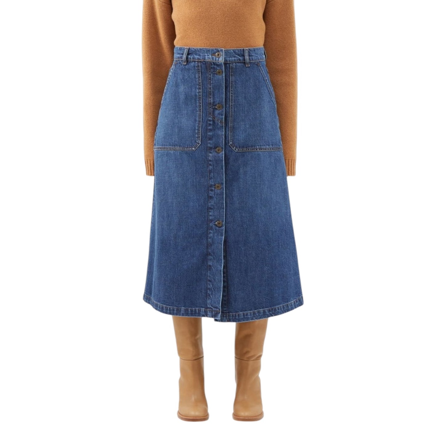 Weekend Max Mara Denim Donare Skirt - 12 - NEW