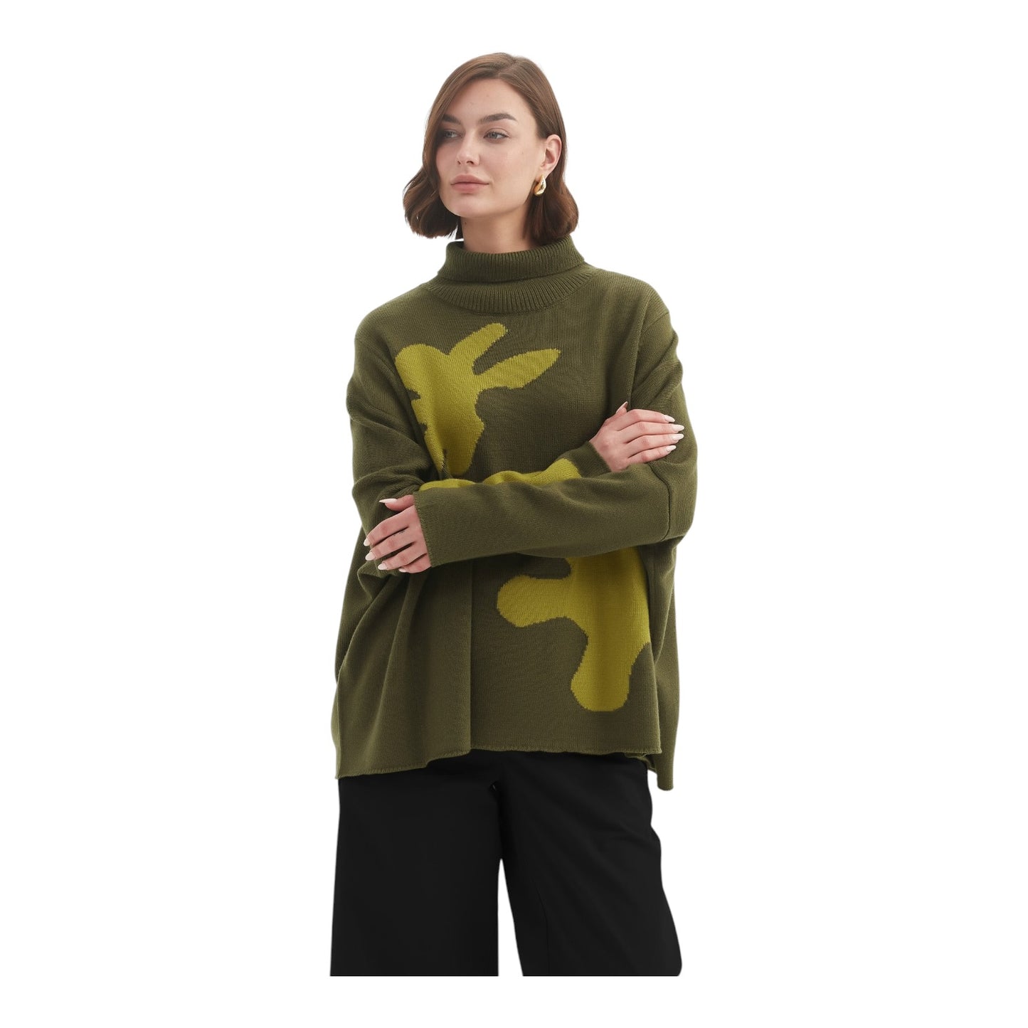 Tirelli Khaki Splatter Print Knit - 12/14