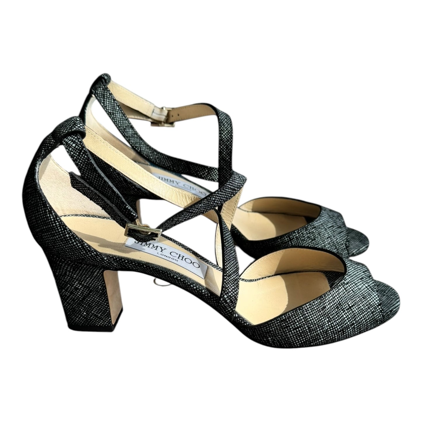 Jimmy Choo Wrap Around Block Heel Sandals - 39.5 / 6.5