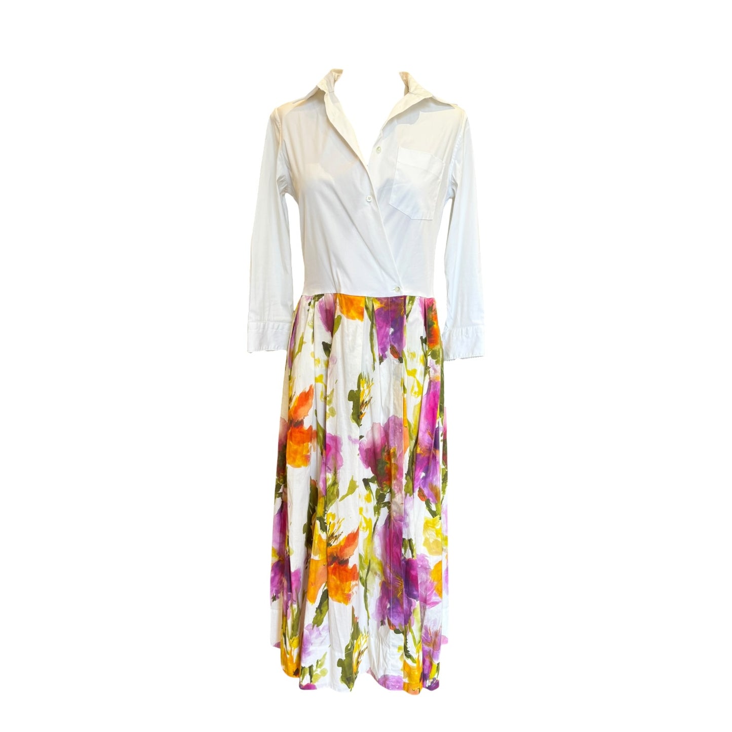 Sara Roka Floral Shirt Dress - 12