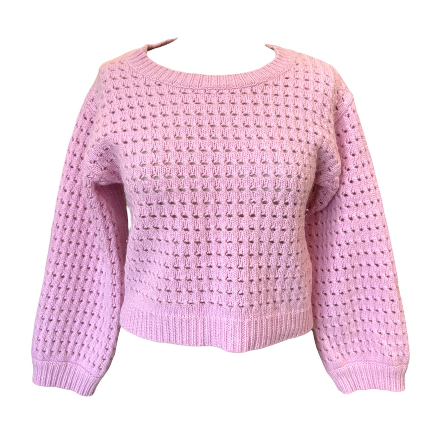 Allude Pink Wool and Cashmere Crop Jumper - 8/10