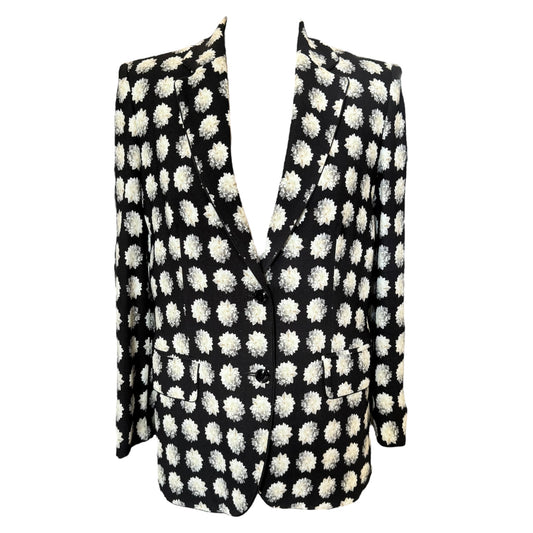 Max Mara Black and White Floral Blazer - 10