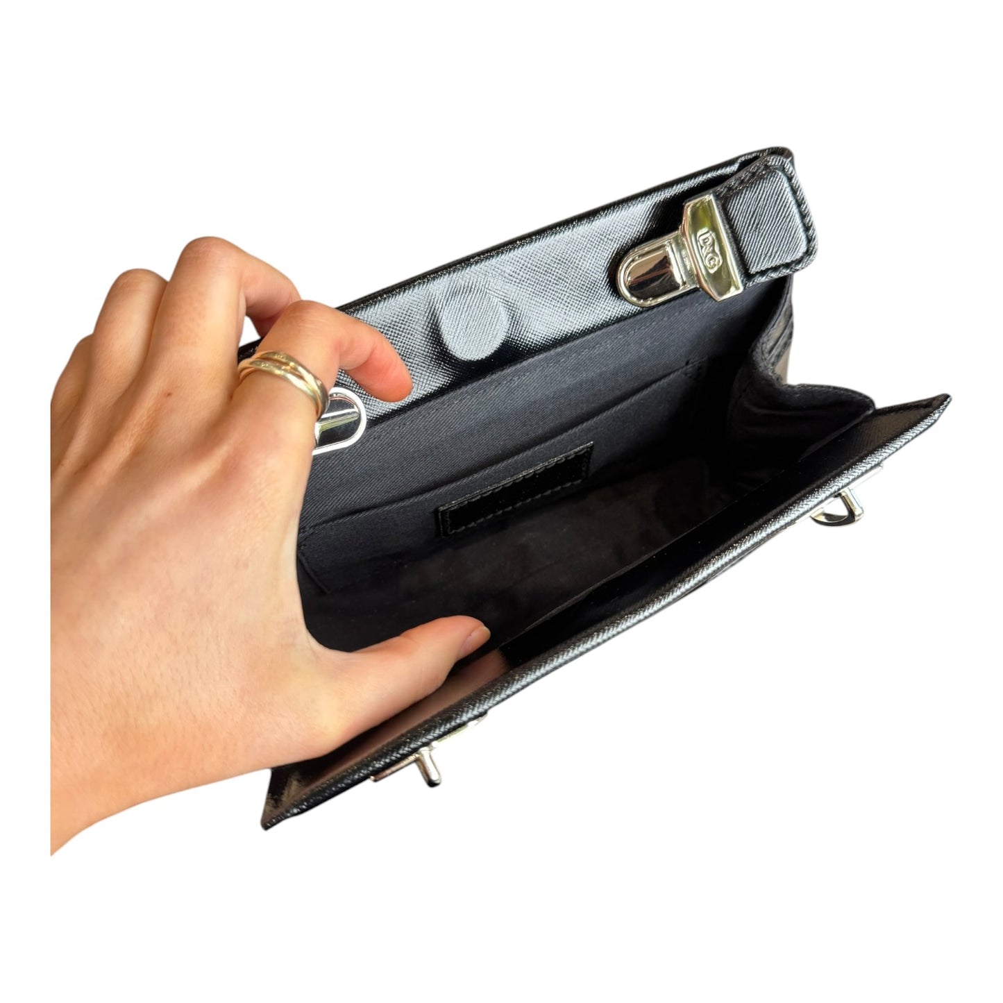 D&G Black Pinch Purse Clutch