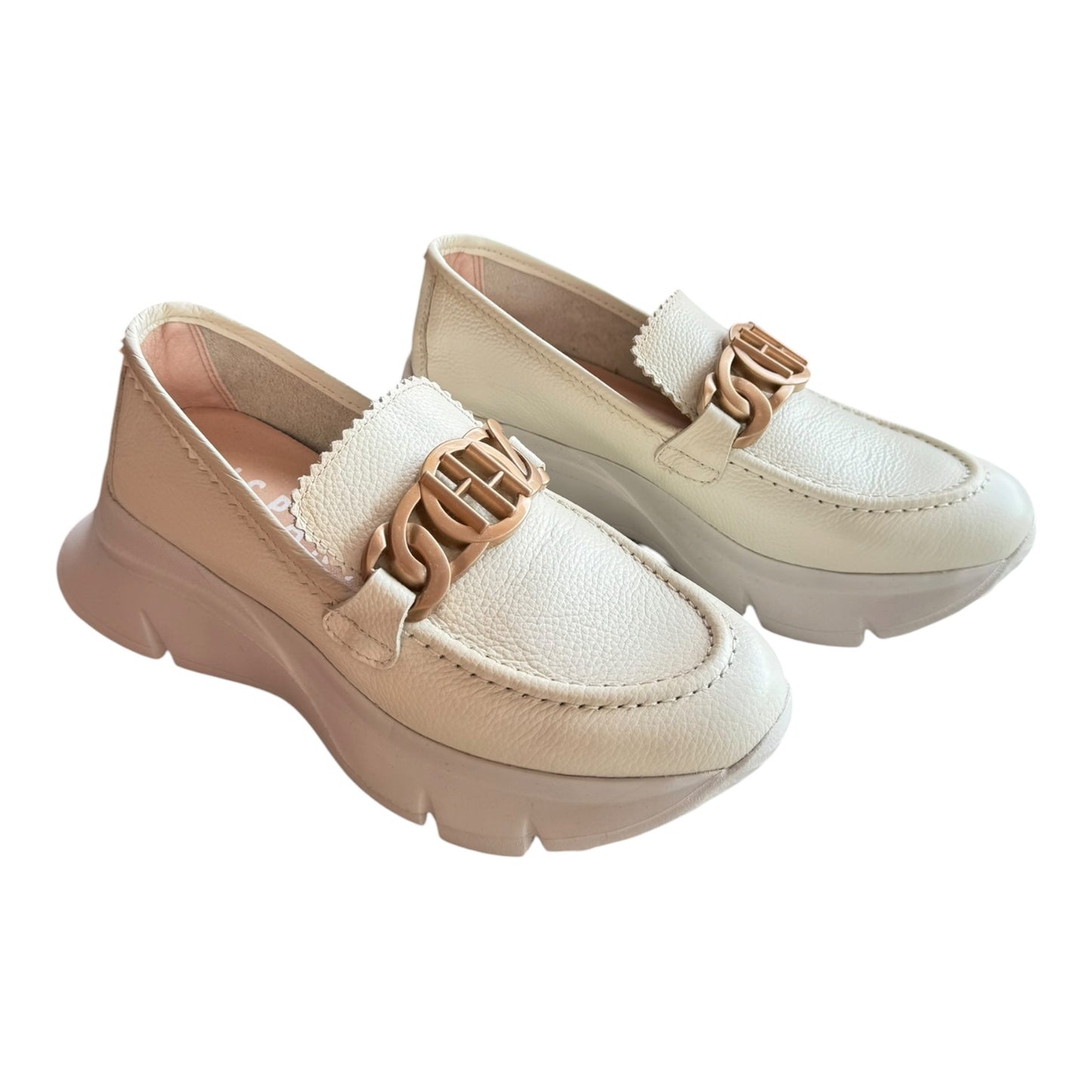 Hispanitas Hawaii Leather Platform Loafer in Natural - 39/6 - NEW