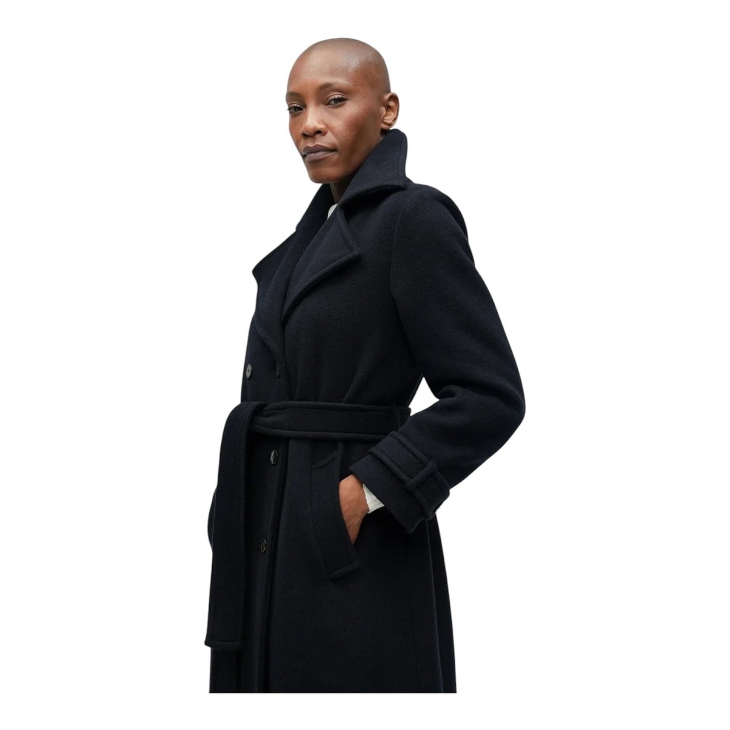 Marella Navy Wool Blend Double Breasted Coat - 10/12/14