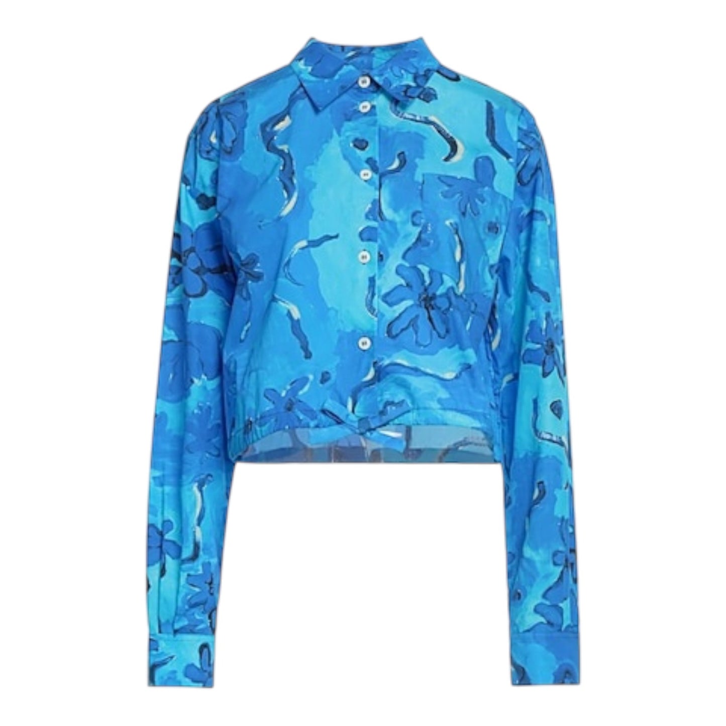 Marni X Flaminia Veronesi Blue Floral Crop Shirt - 10/12