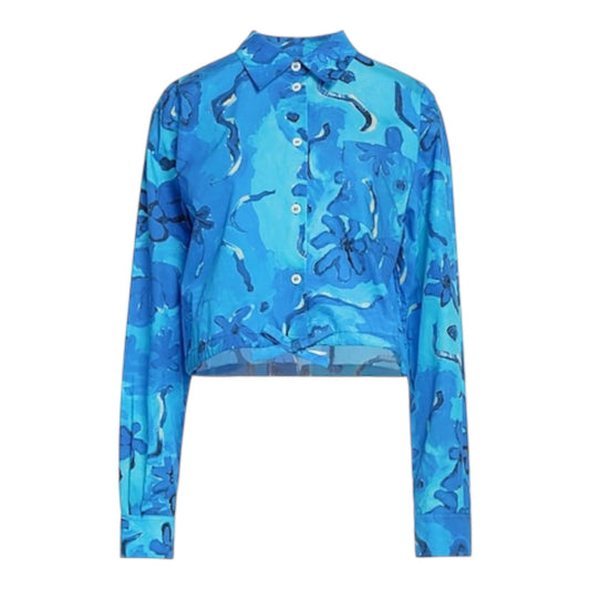 Marni X Flaminia Veronesi Blue Floral Crop Shirt - 10/12