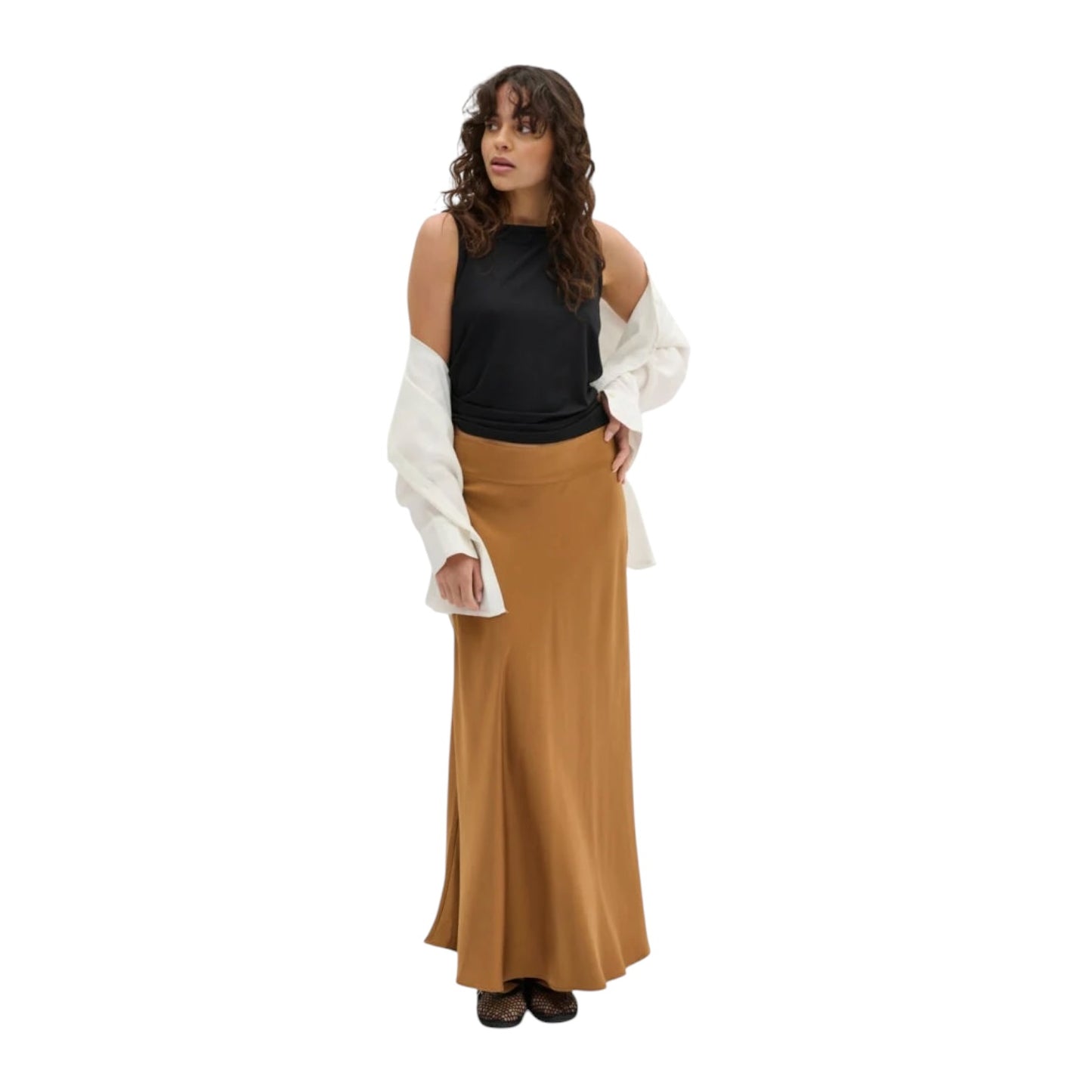 My Essential Wardrobe Slip Skirt in Dijon - 10 - NEW
