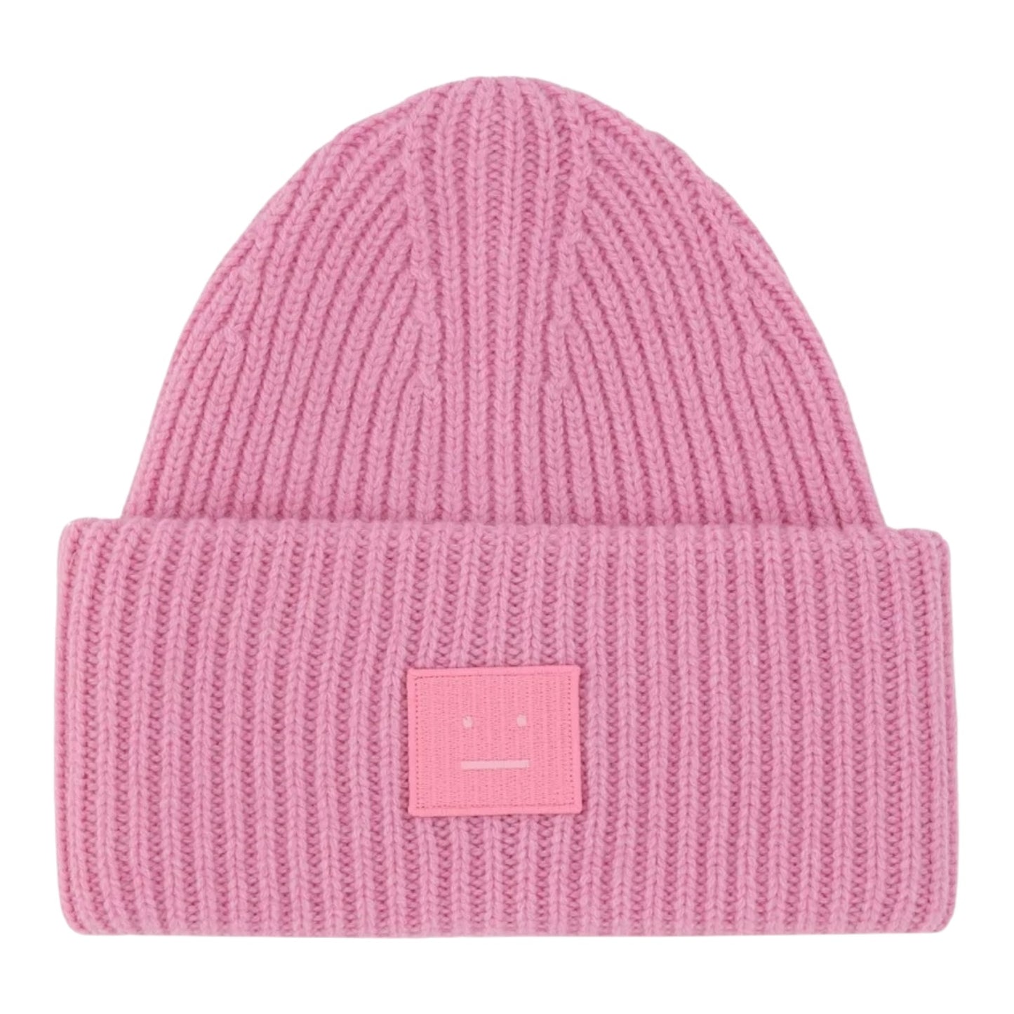Acne Studios Pink Face Logo Wool Beanie