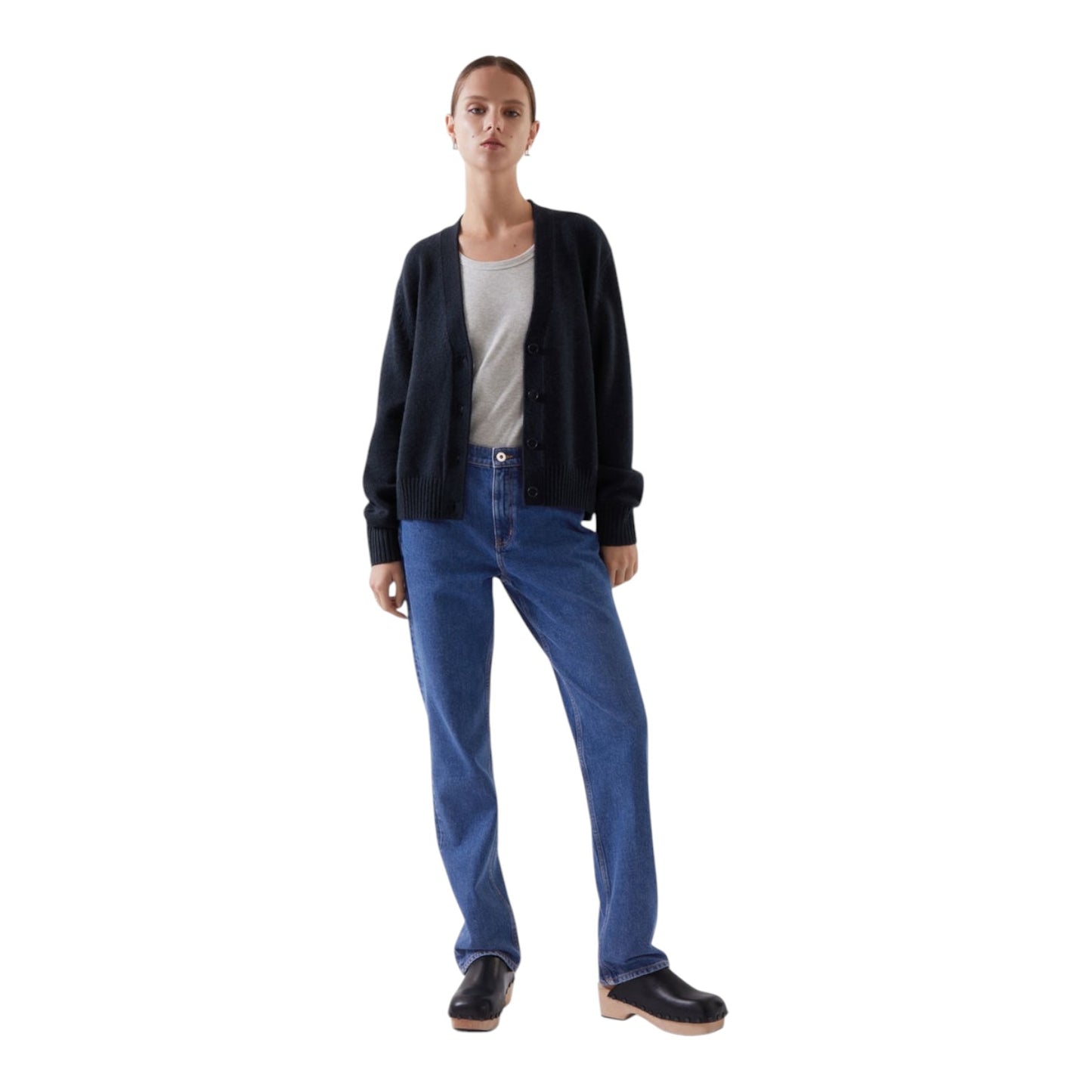 COS Navy Wool Cardigan - 14/16