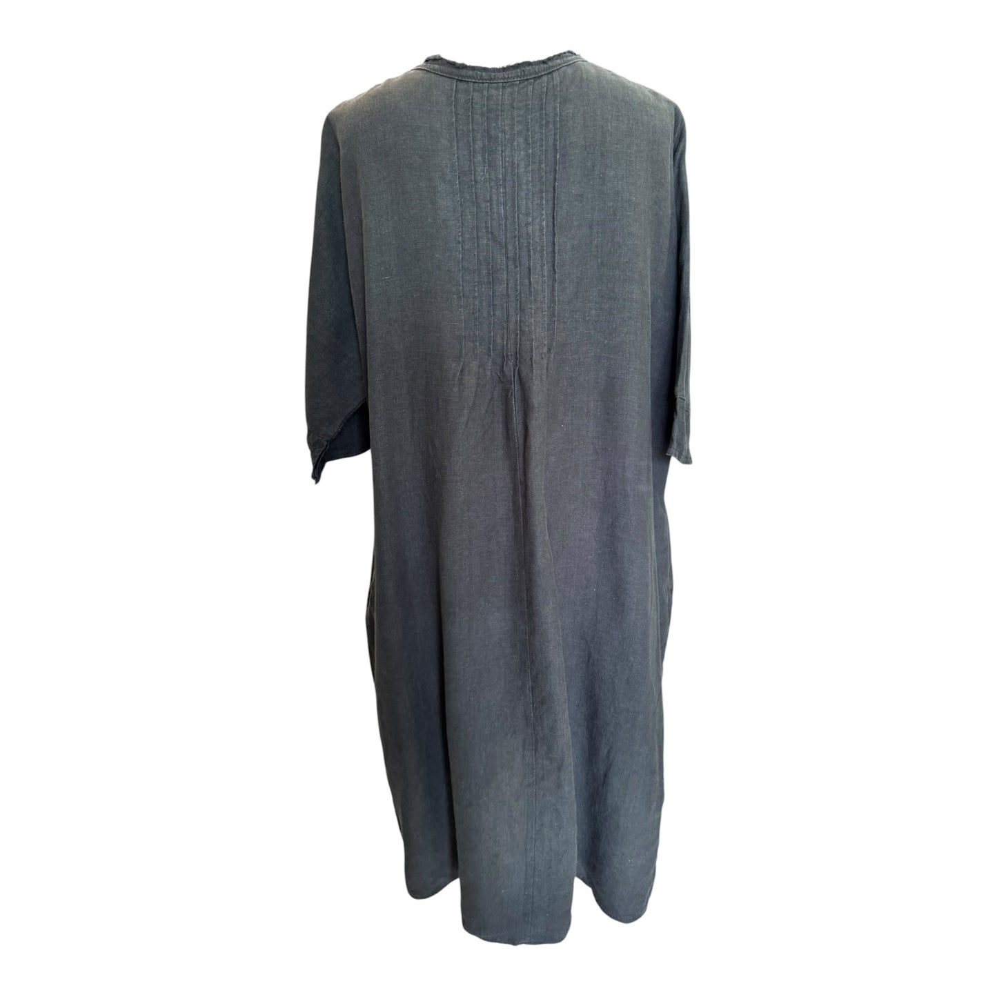 Kapital Black French Linen Pintuck O'Keeffe Dress - 12/14