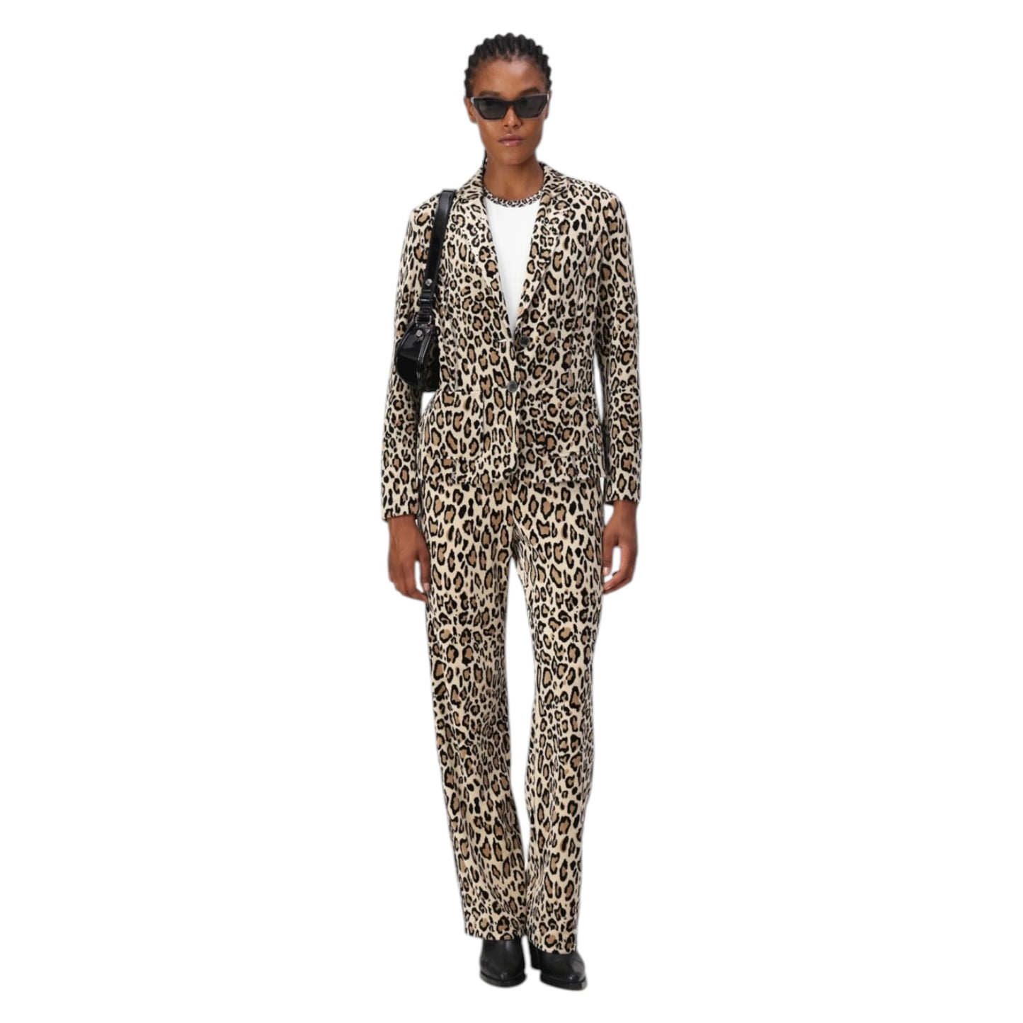 Marc Cain 'Soft Moon Rock' Leopard Velvet Blazer - 12