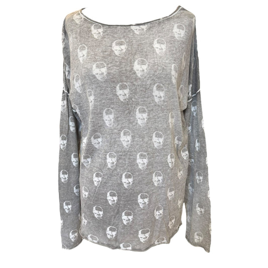 Skull Cashmere Grey Cashmere Jumper - 12