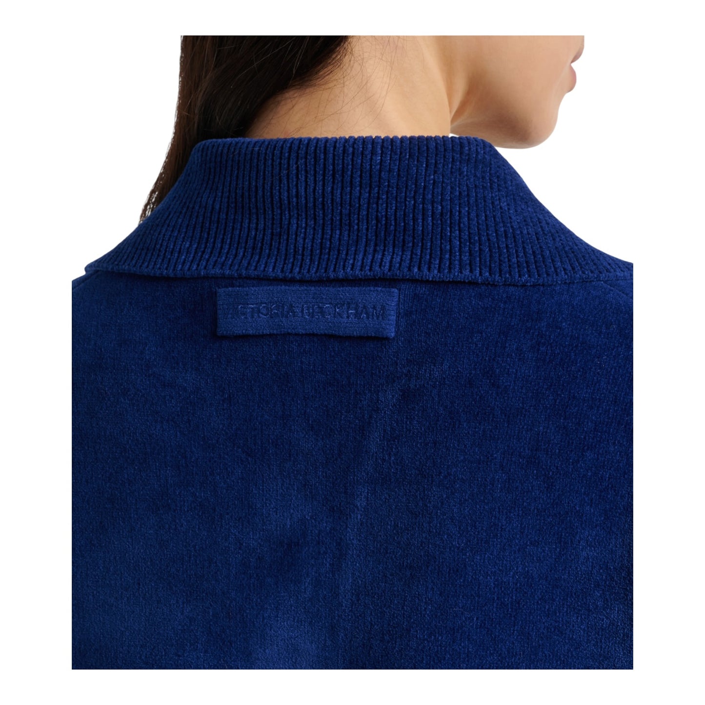 Victoria Beckham Cropped Cotton Blend Velvet Sweatshirt - 10/12