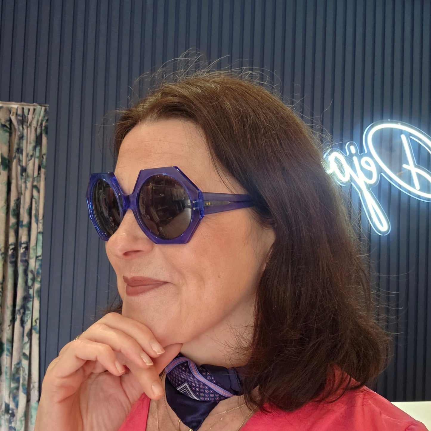 Oliver Goldsmith Blue Sky Octagonal Sunglasses