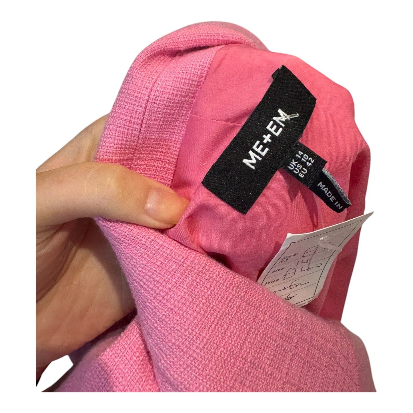 Me + Em Pink Cotton Fitted Contour Jacket - 14