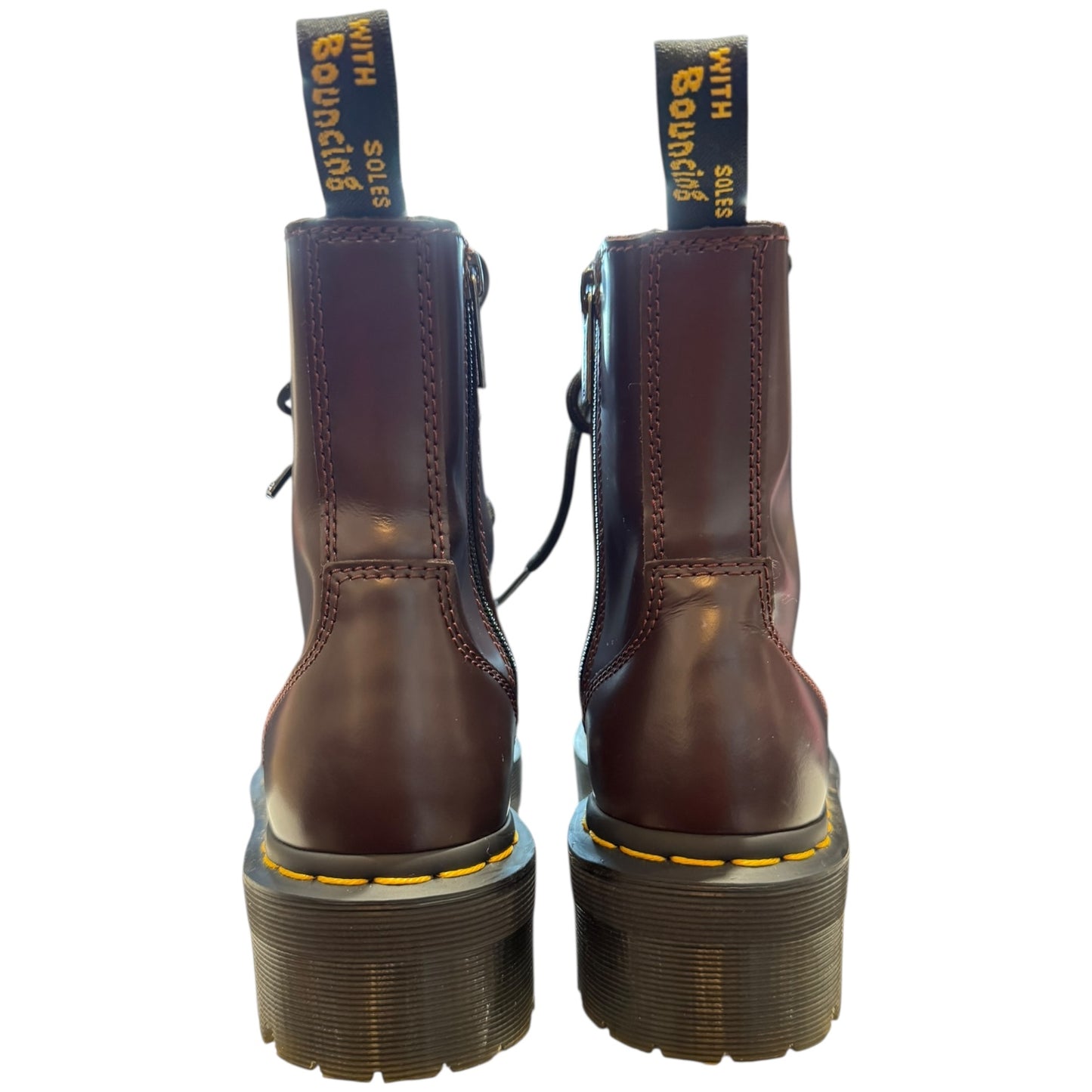 Dr Martens Burgundy Jadon Smooth Leather Platform Boots - 37/4