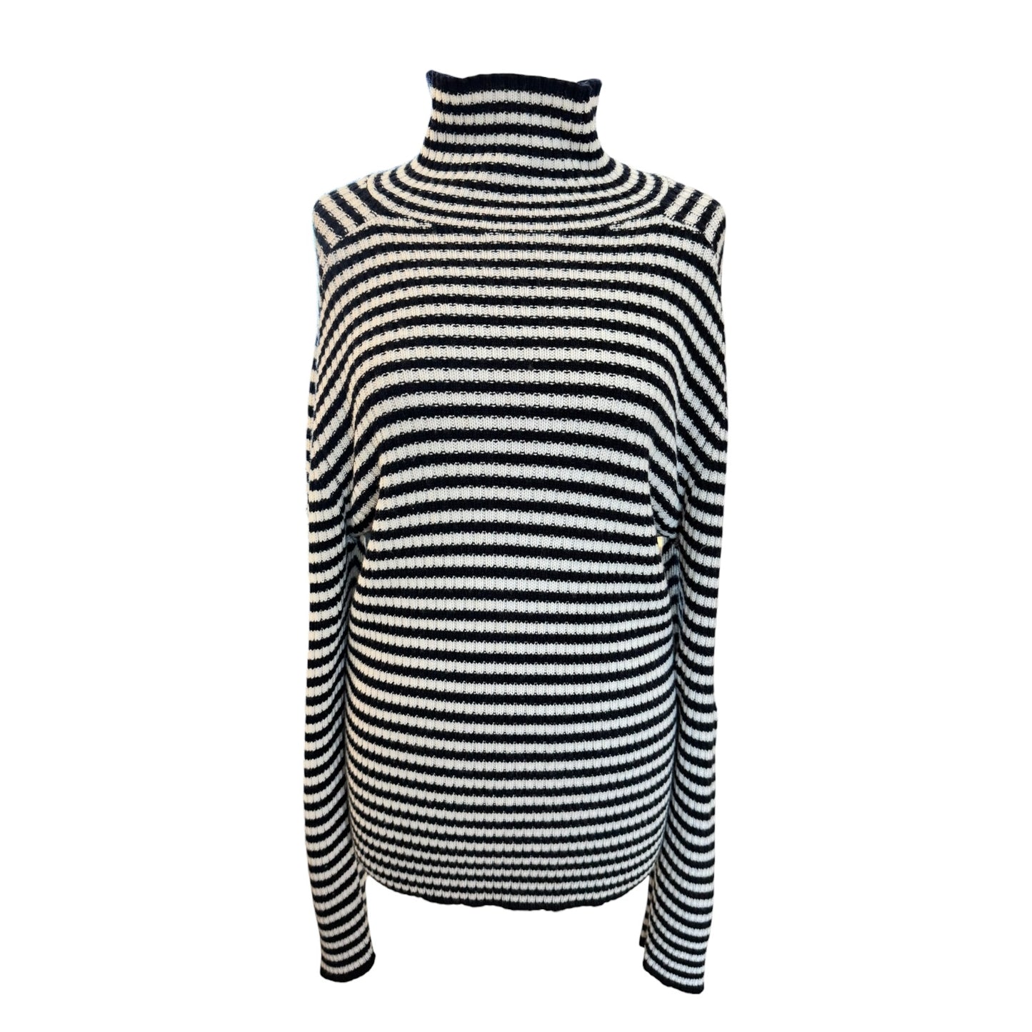 Max Mara Merino Wool Navy and White Stripe Sweater - 10/12