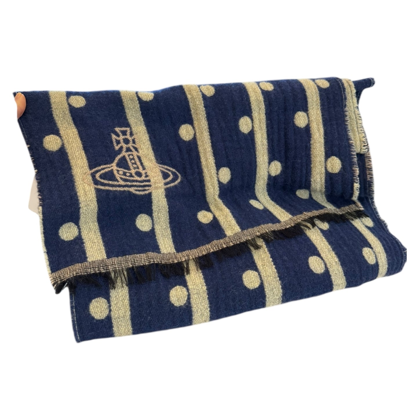 Vivienne Westwood Navy Wool Scarf