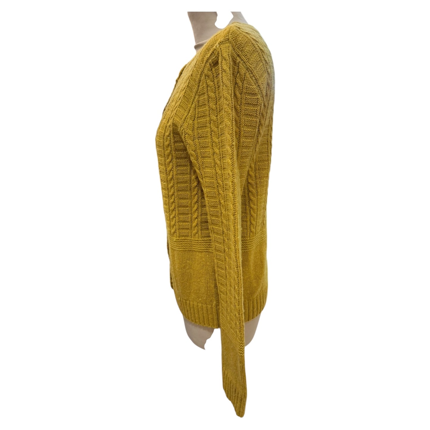 Toast Mustard Wool and Cotton Cardigan - 10