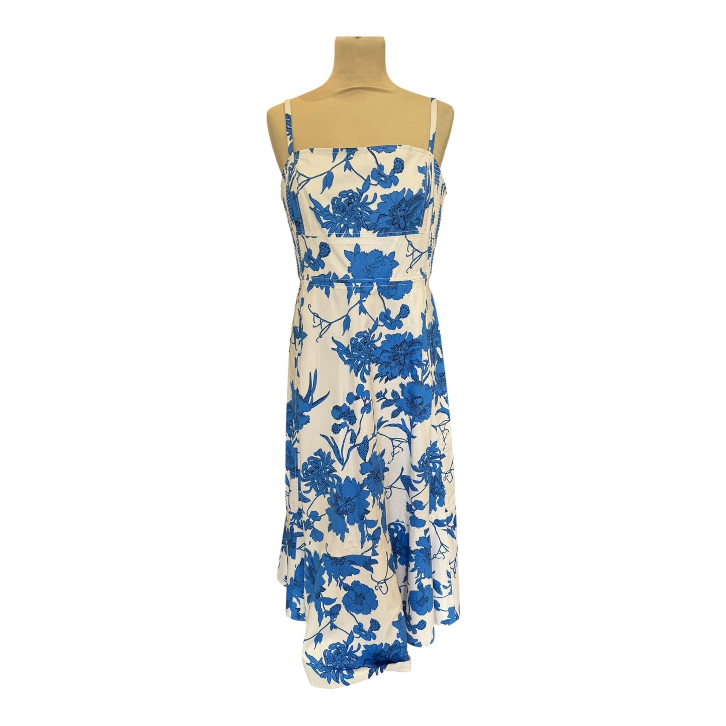 Me + Em Scribbled Flower Print Cotton Dress - 12 - NEW