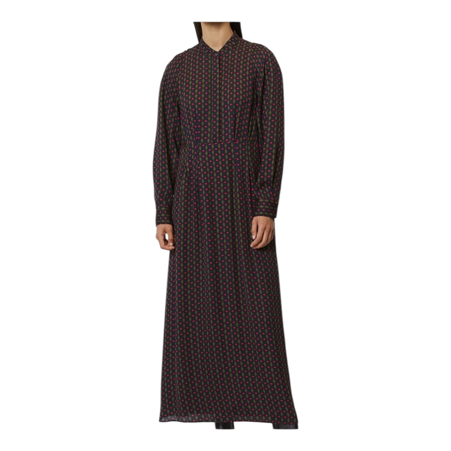 Marc O'Polo Navy Green and Pink Geometric Dress - 8