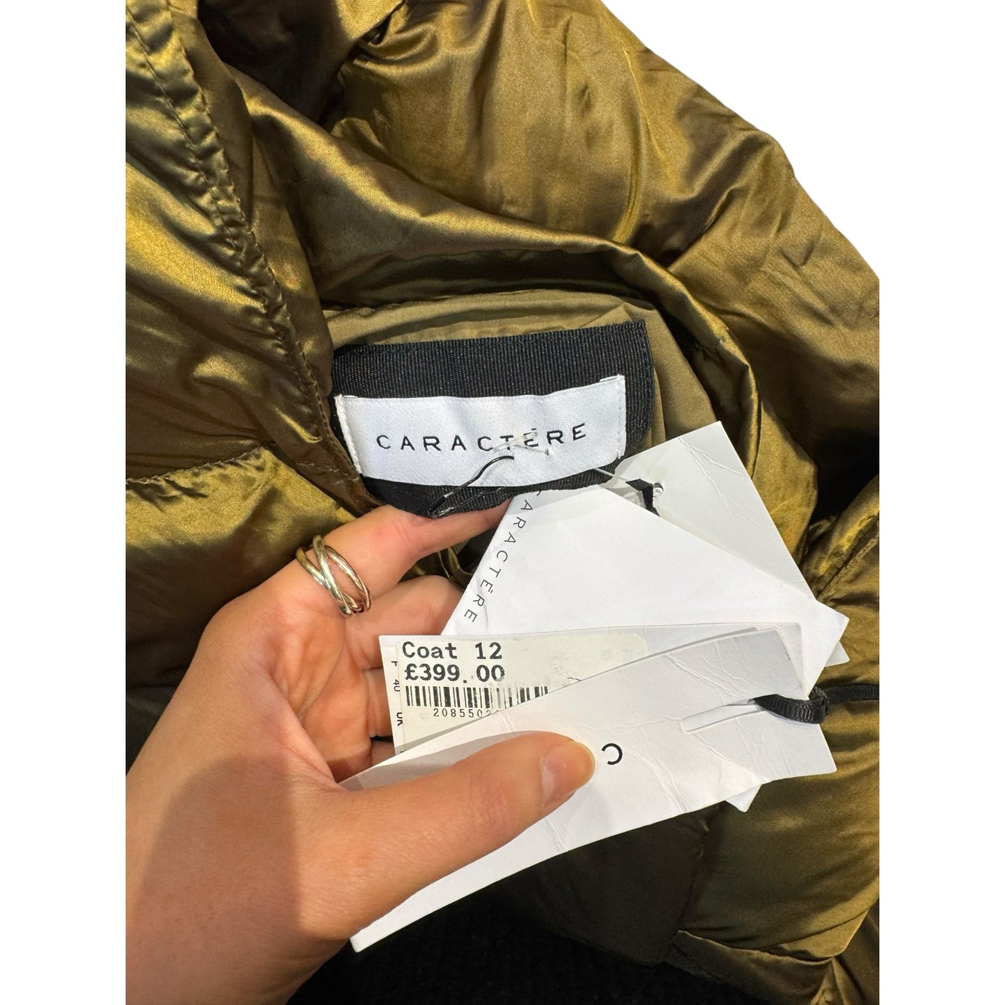 Caractere Olive Gold Puffer Coat - 12