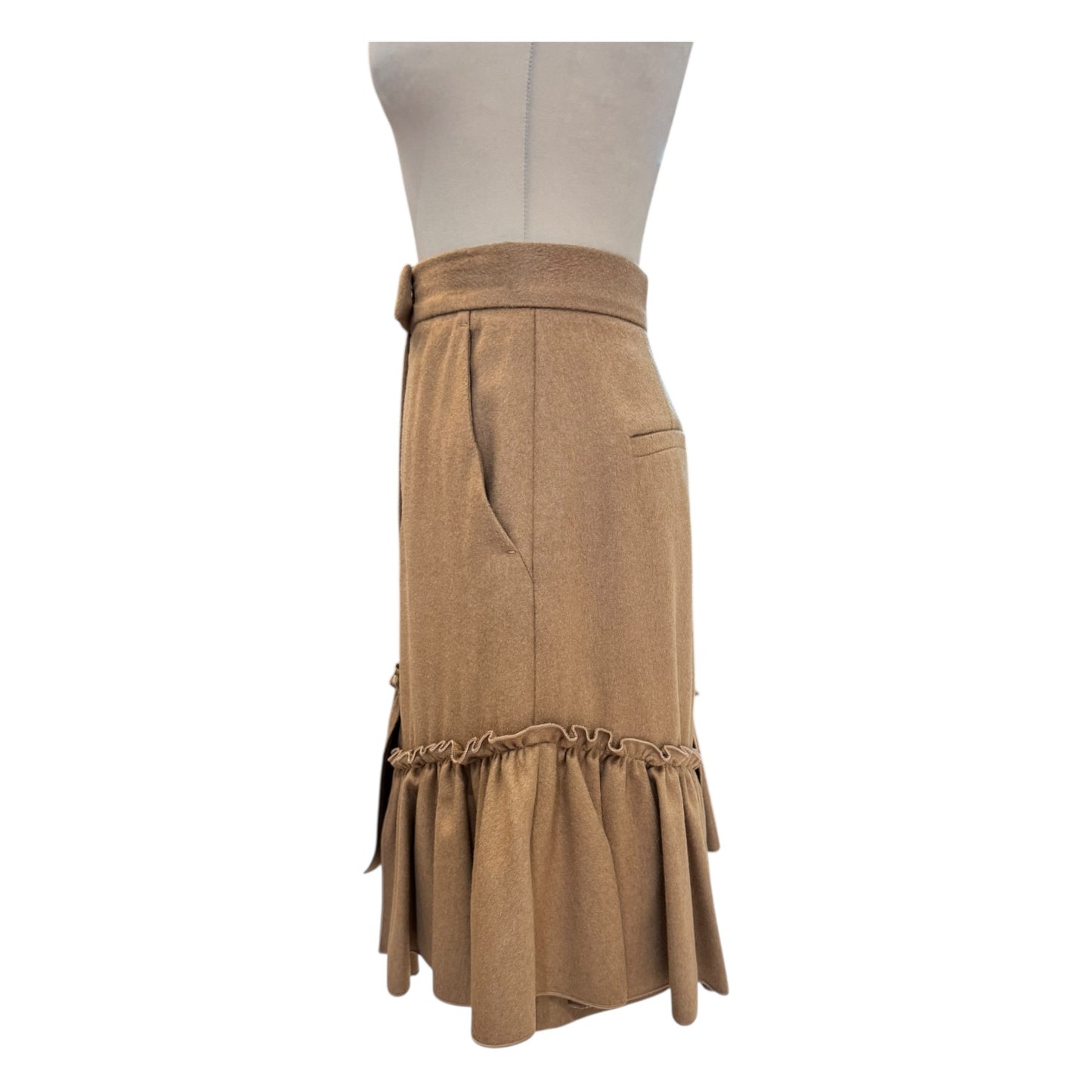 Max Mara Camel Frill Skirt - 10
