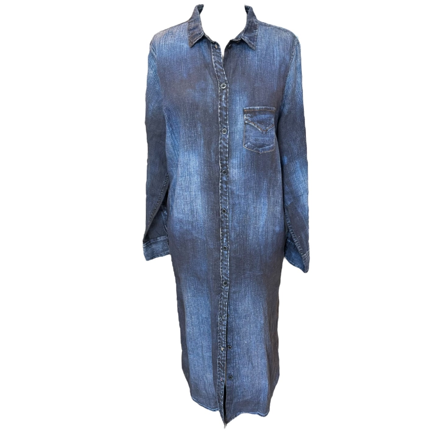 Elemente Clemente Denim Print Linen Dress - 12