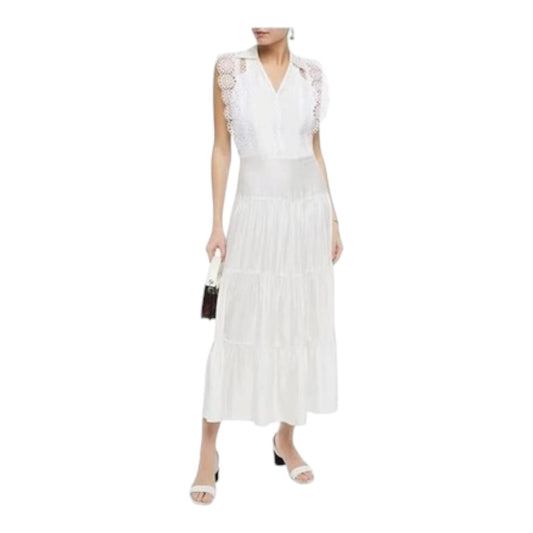 Sandro White Tiered Maxi Dress - 14 - NEW