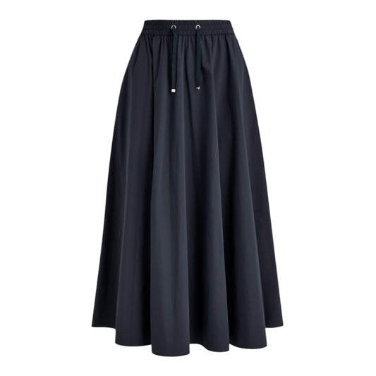 Herno Navy Stretch Nylon Midi Skirt - 10