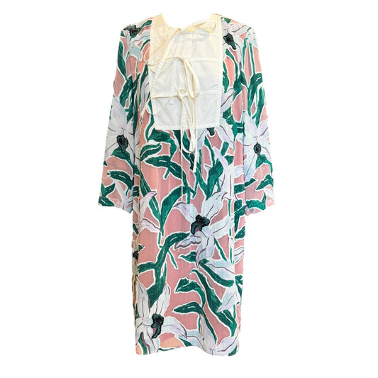 Tory Burch Green and Pink Tie Front Dress - 10