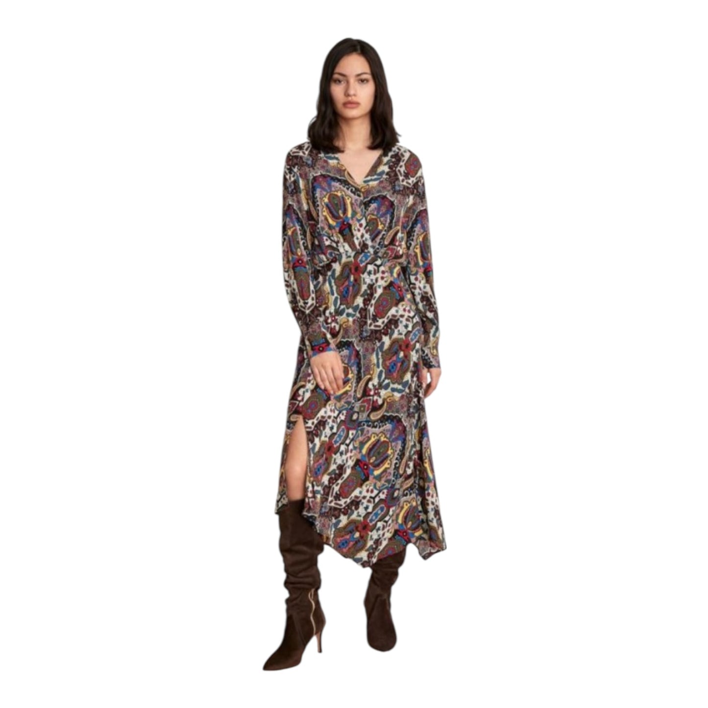 Emme Paisley Print Midi Dress - 14