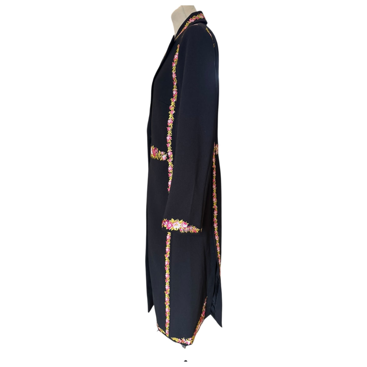 Giambattista Valli X H&M Black Coat with Floral Embroidery - 12