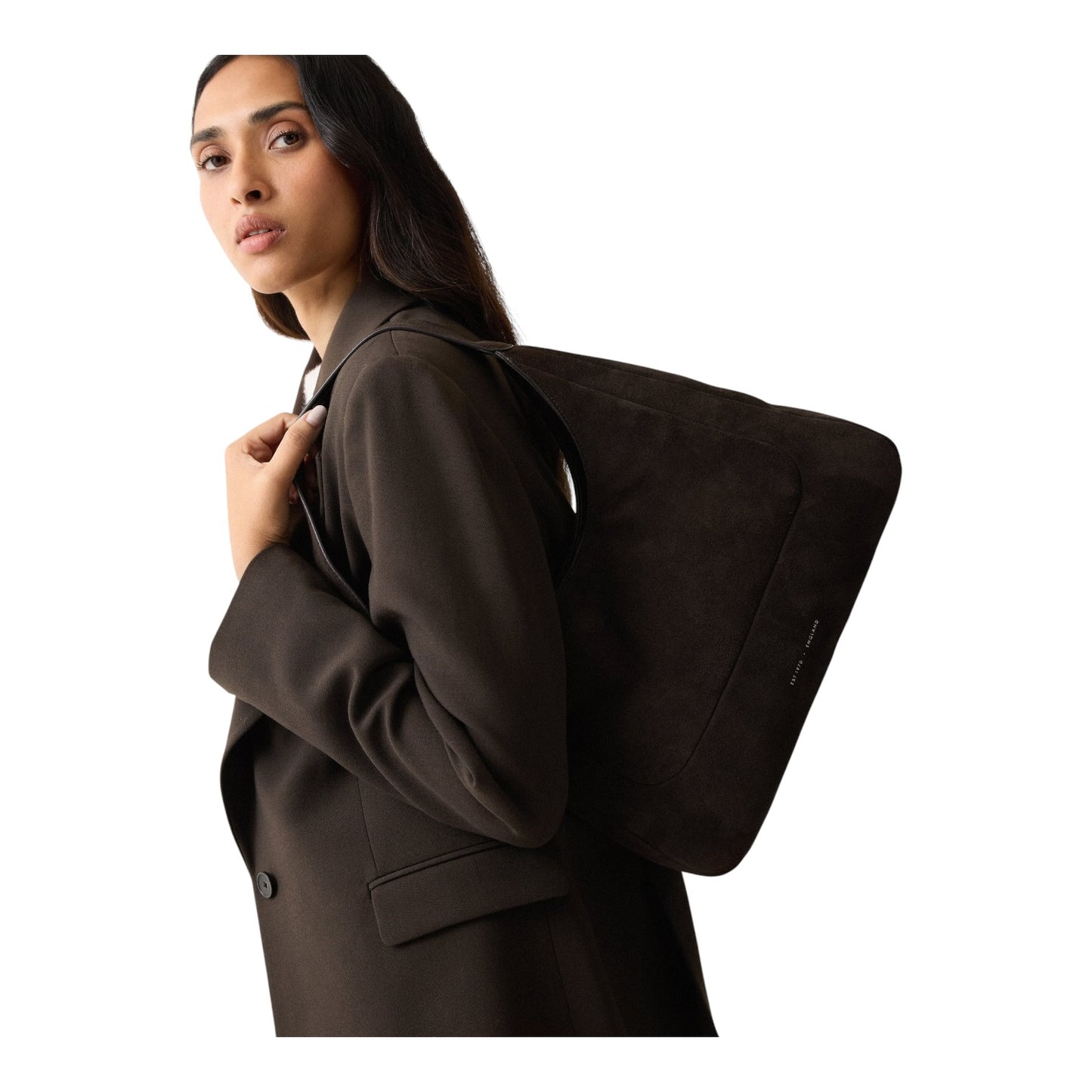 Jigsaw Brown Suede Hobo Shoulder Bag - NEW